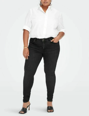 Blugi Only Carmakoma, negru Negru