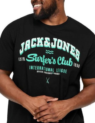 Tricou Jack&Jones Plus Size Men, negru