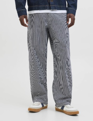 
						Pantaloni Jack&Jones, bleumarin/alb