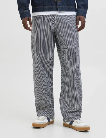 Pantaloni Jack&Jones, bleumarin/alb