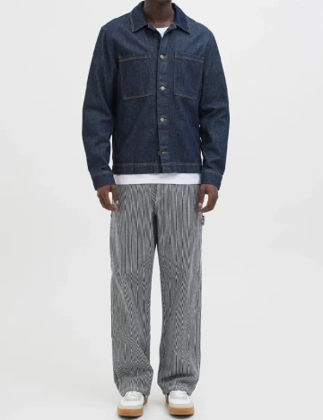 Pantaloni Jack&Jones, bleumarin/alb