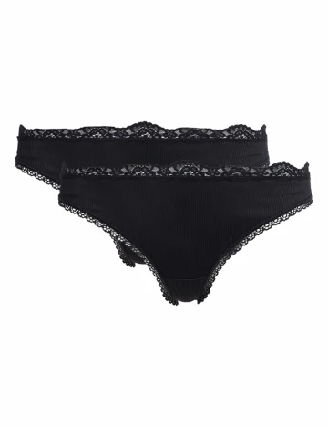 Set chiloti 2 perechi Undies International, negru
