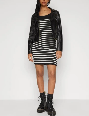 Rochie scurta Only, negru/alb