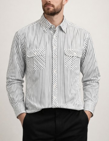 
						Camasa Zara, alb/albastru