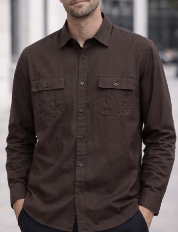 
						Camasa Zara, maro inchis