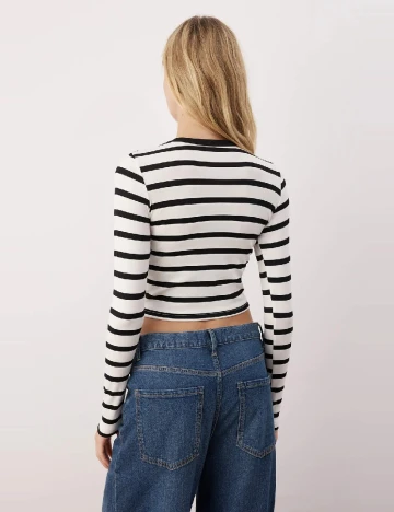 Bluza TRENDYOL, negru/alb Negru