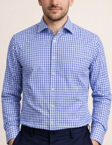 
						Camasa Zara, alb/albastru