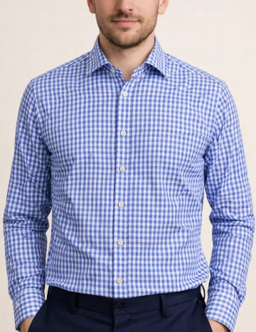 Camasa Zara, alb/albastru