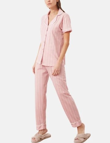 Pijama TRENDYOL, roz/alb