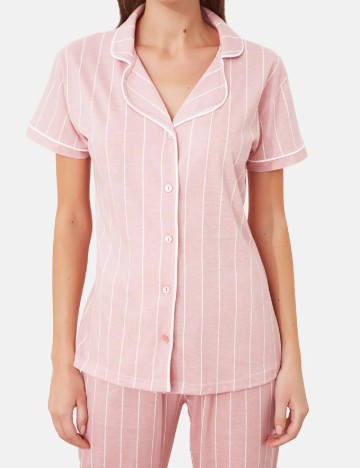 Pijama TRENDYOL, roz/alb