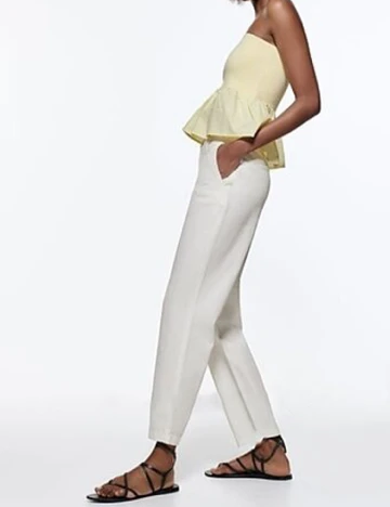 Pantaloni Zara, alb