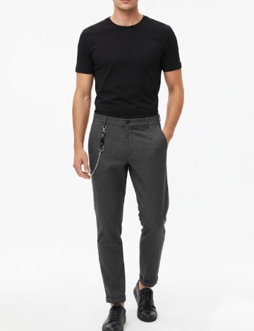 
						Pantaloni Bershka, gri inchis