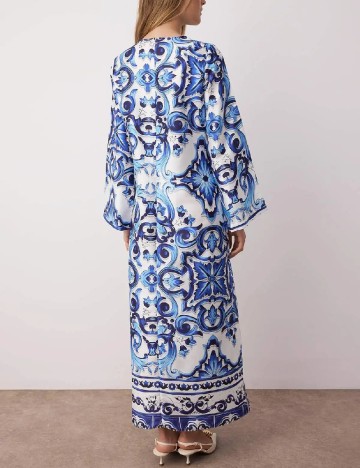 Rochie lunga TRENDYOL, albastru/alb