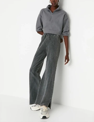 Pantaloni TRENDYOL, gri inchis