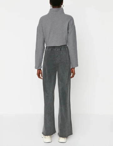 Pantaloni TRENDYOL, gri inchis