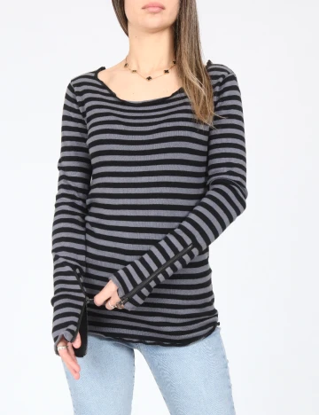 Bluza Zara, gri/negru