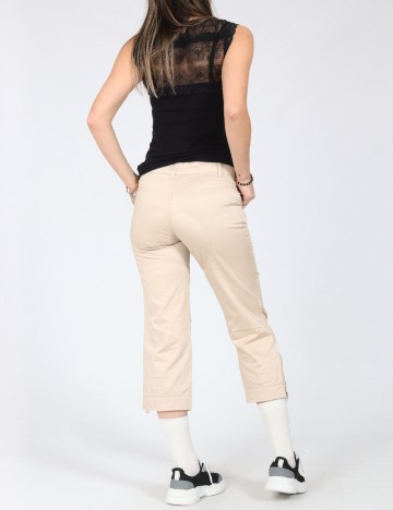 Pantaloni trei sferturi Zara, bej