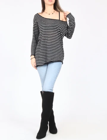 Bluza Zara, gri/negru