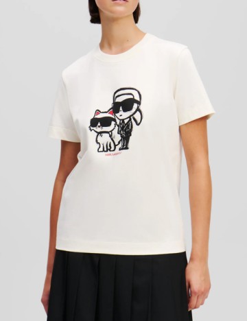 
						Tricou KARL LAGERFELD, ecru