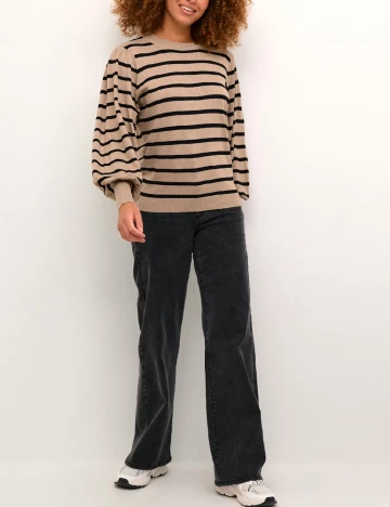 Bluza Kaffe, maro/negru