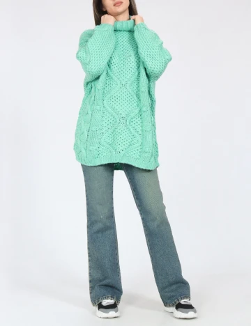 Pulover Oversize Zara, verde