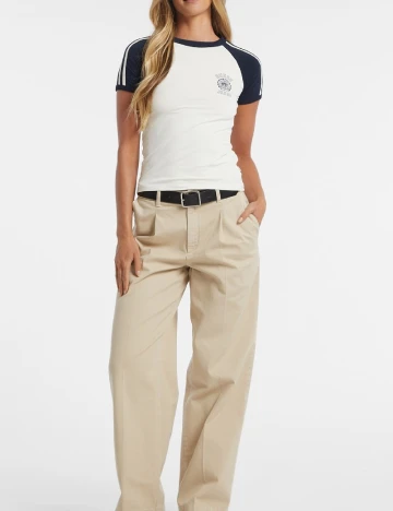 Tricou Guess Jeans, ecru