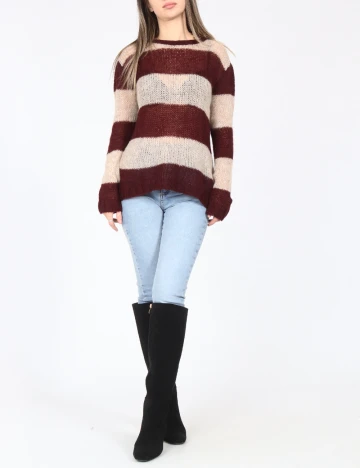 Bluza Zara, crem/visiniu