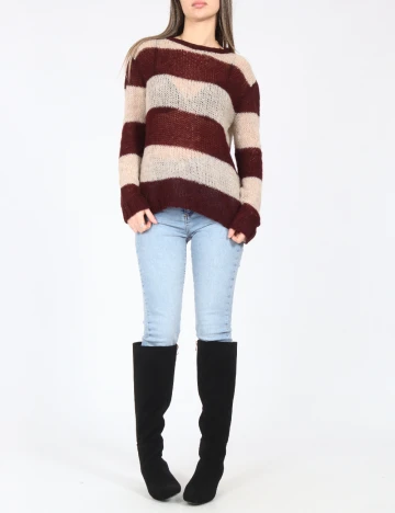 Bluza Zara, crem/visiniu