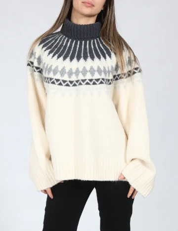 Pulover C&A, gri/alb