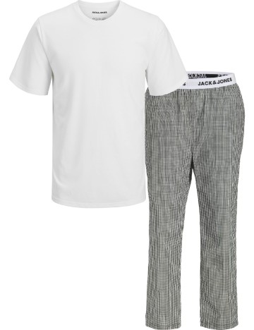 Pijama Jack&Jones, alb/negru