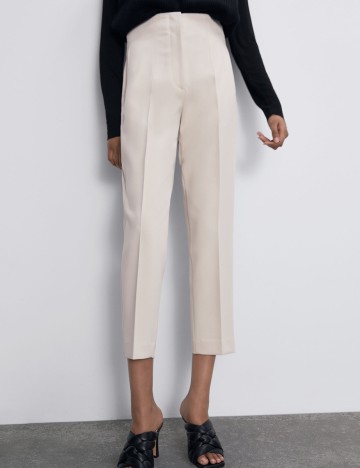 Pantaloni Zara, ecru, XS