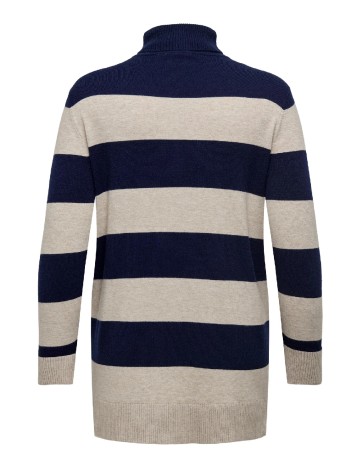 Bluza Only Carmakoma, bej/bleumarin