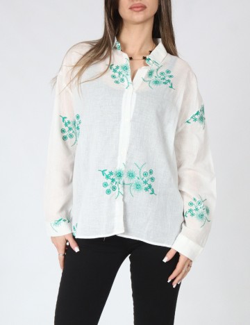 
						Camasa Answear LAB, alb/verde