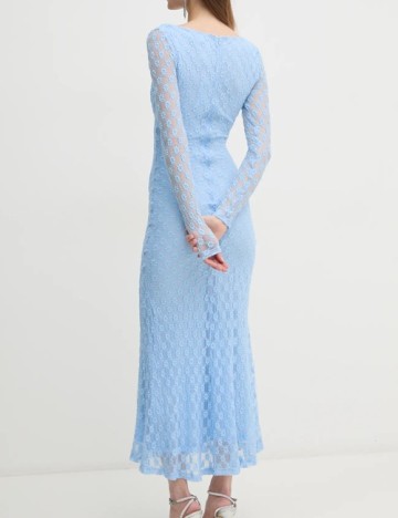 Rochie lunga Bardot, albastru