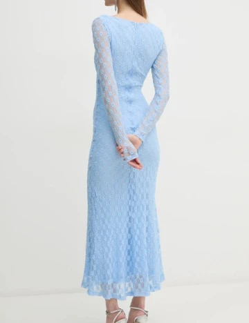 Rochie lunga Bardot, albastru