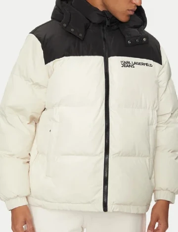 Geaca Karl Lagerfeld Jeans, ecru