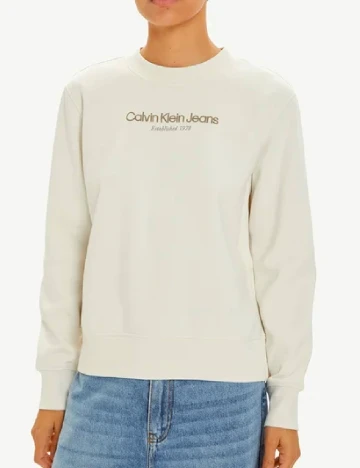 Bluza Calvin Klein Jeans, ecru