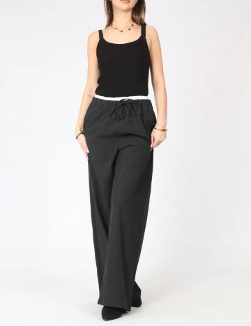 Pantaloni Oui, gri inchis