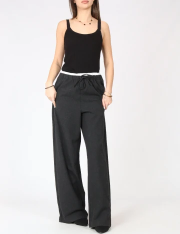 Pantaloni Oui, gri inchis