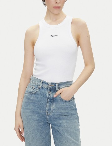 
						Maiou Pepe Jeans, alb