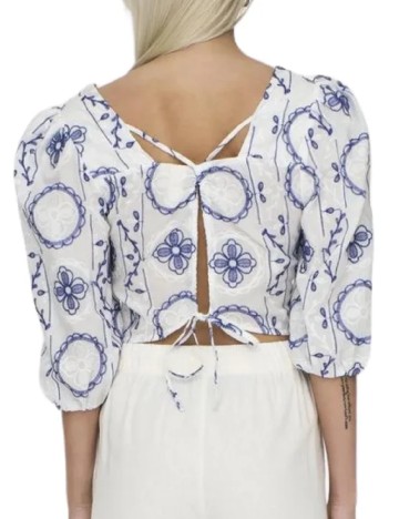 Bluza Only, alb/albastru