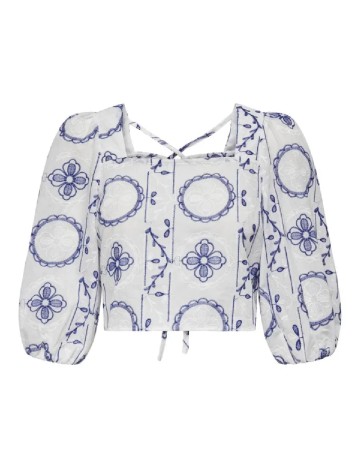 Bluza Only, alb/albastru