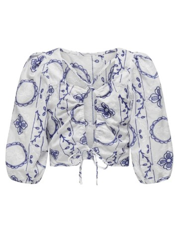 Bluza Only, alb/albastru