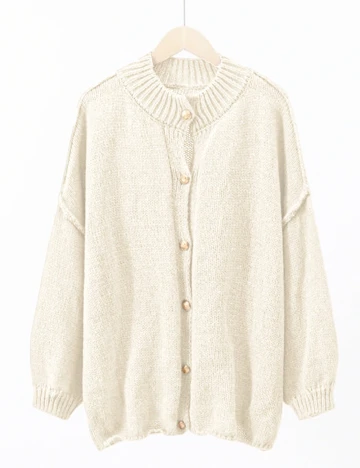 Cardigan Oversize SHEIN, ecru