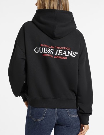 Hanorac Oversize Guess Jeans, negru