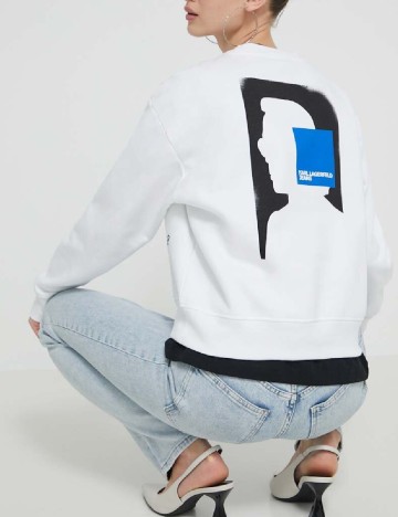 Bluza Karl Lagerfeld Jeans, alb