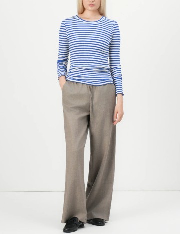 Bluza Jacqueline de Yong, albastru/alb