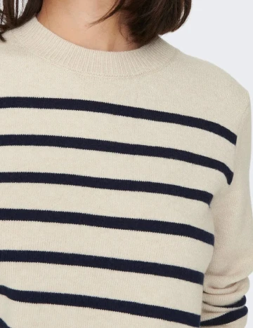 Bluza Jacqueline de Yong, bej/bleumarin