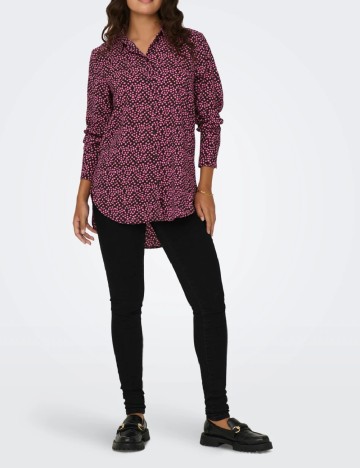 
						Camasa Oversize Jacqueline de Yong, negru/roz