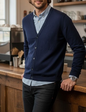 
						Cardigan Bershka, albastru